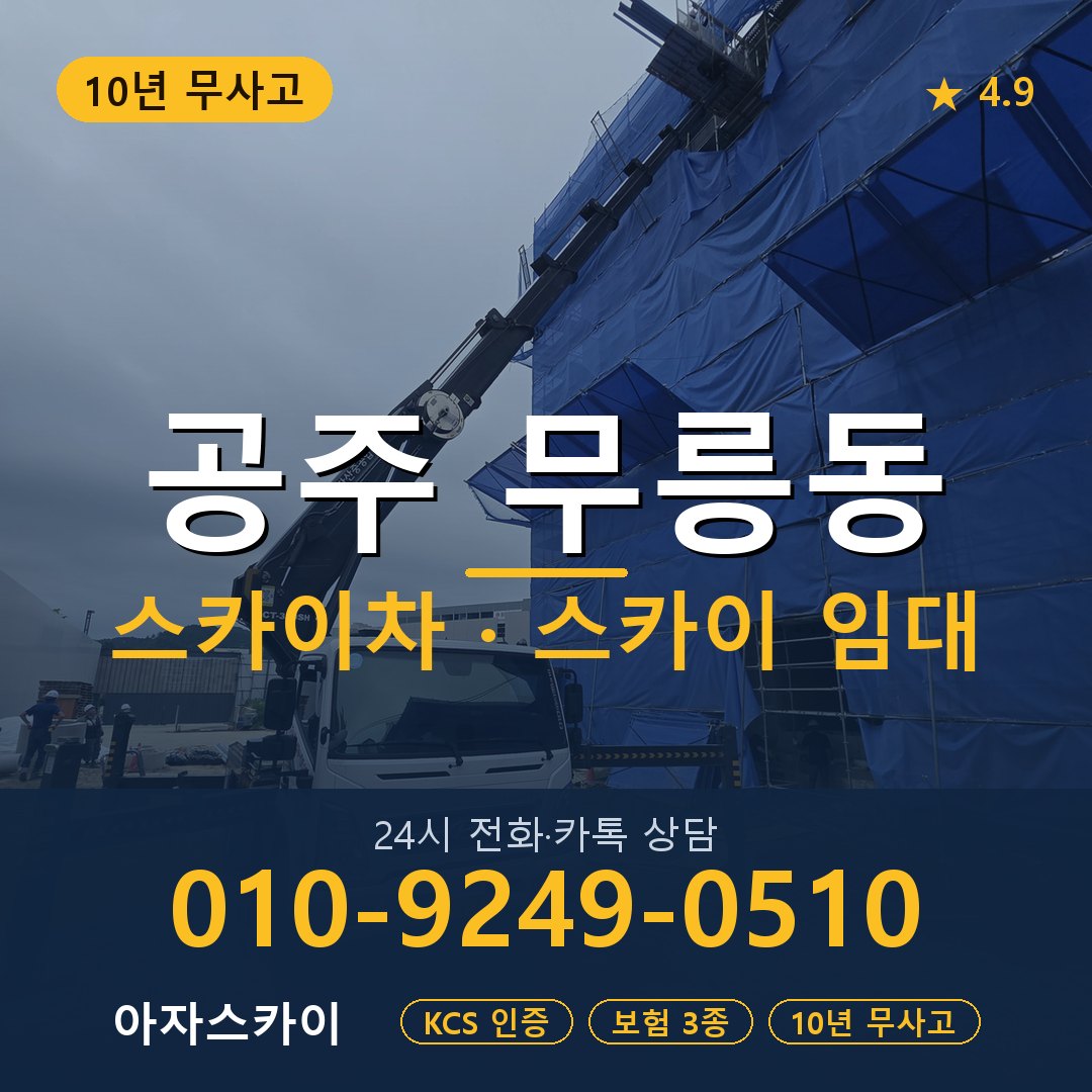 공주 무릉동 스카이차 스카이 임대 아자스카이