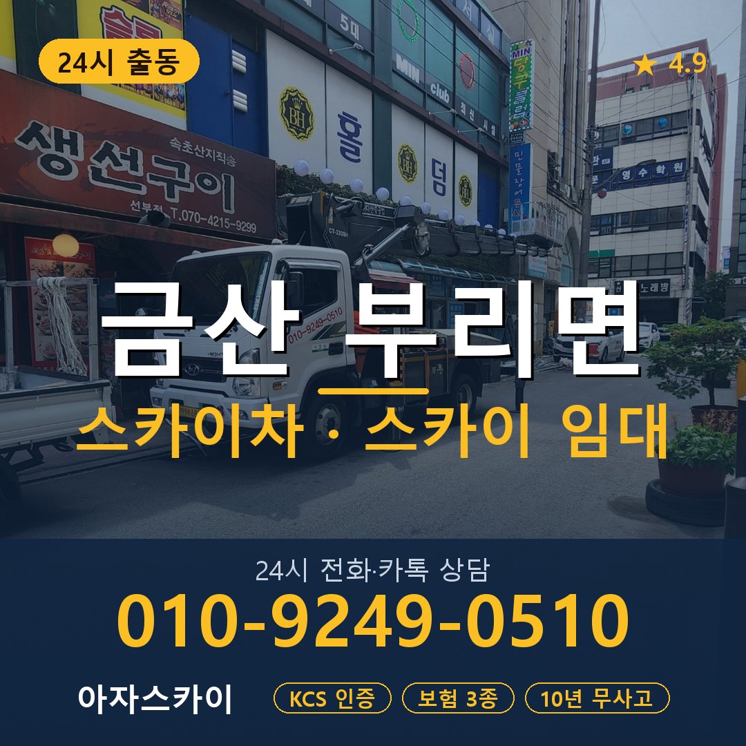 금산 부리면 스카이차 스카이 임대 아자스카이