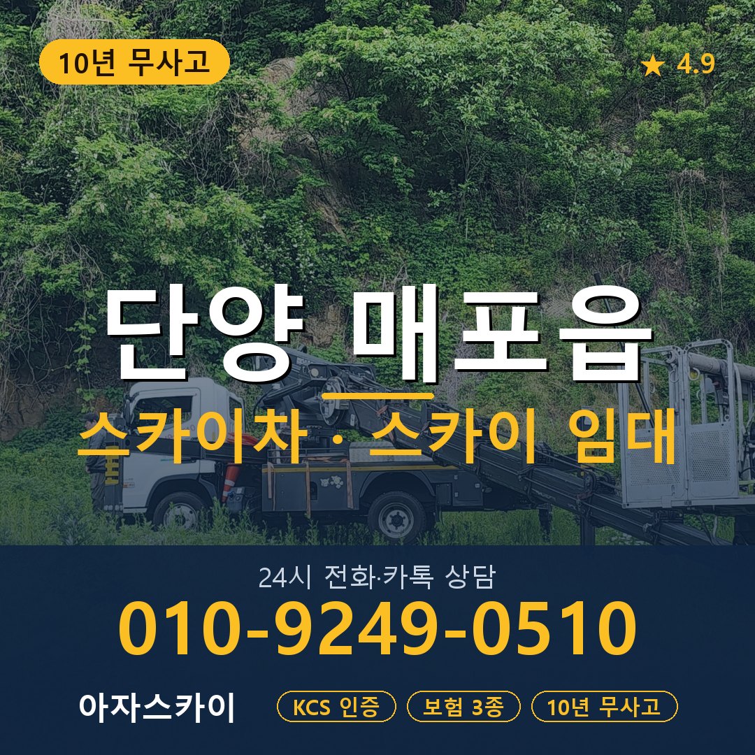 단양 매포읍 스카이차 스카이 임대 아자스카이