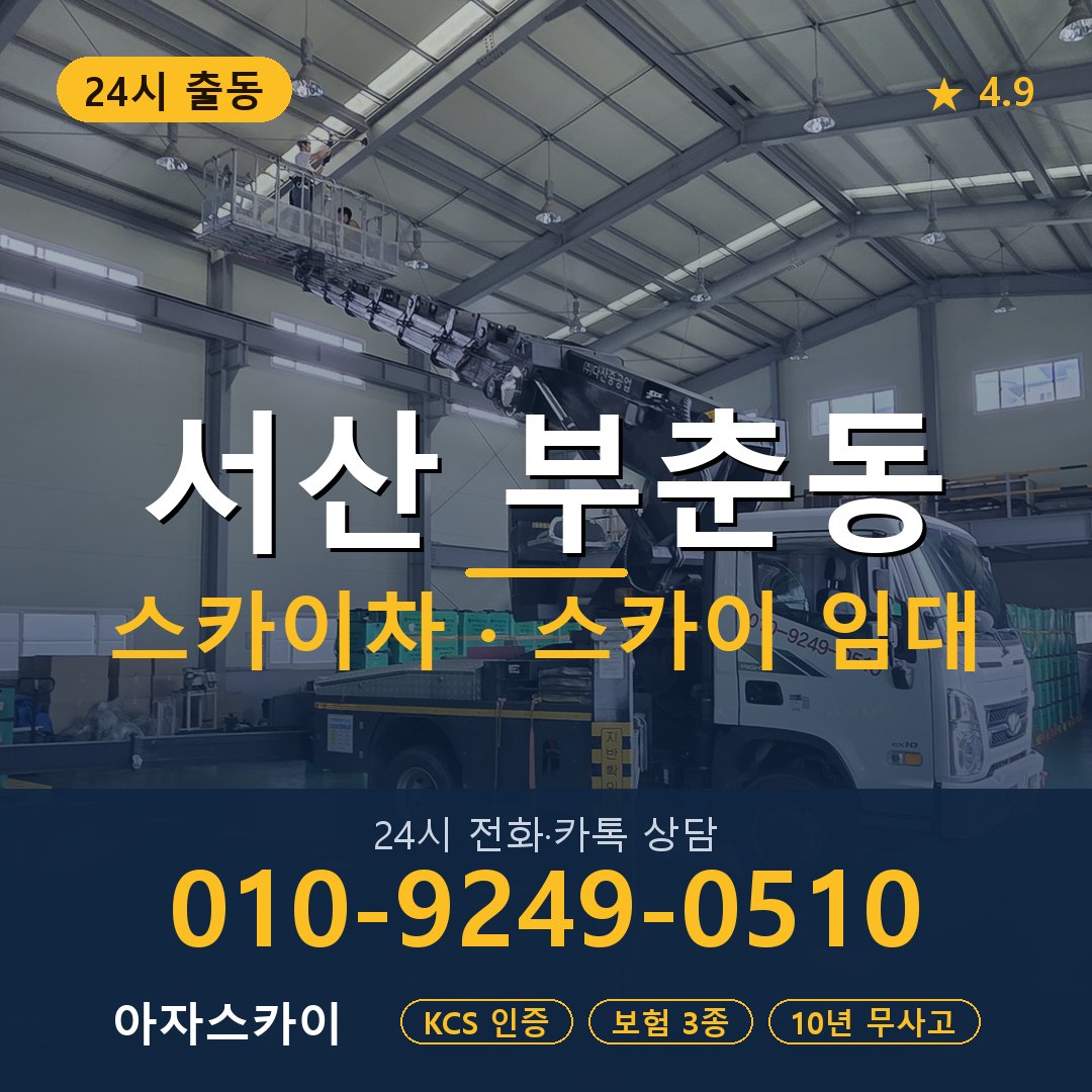 서산 부춘동 스카이차 스카이 임대 아자스카이