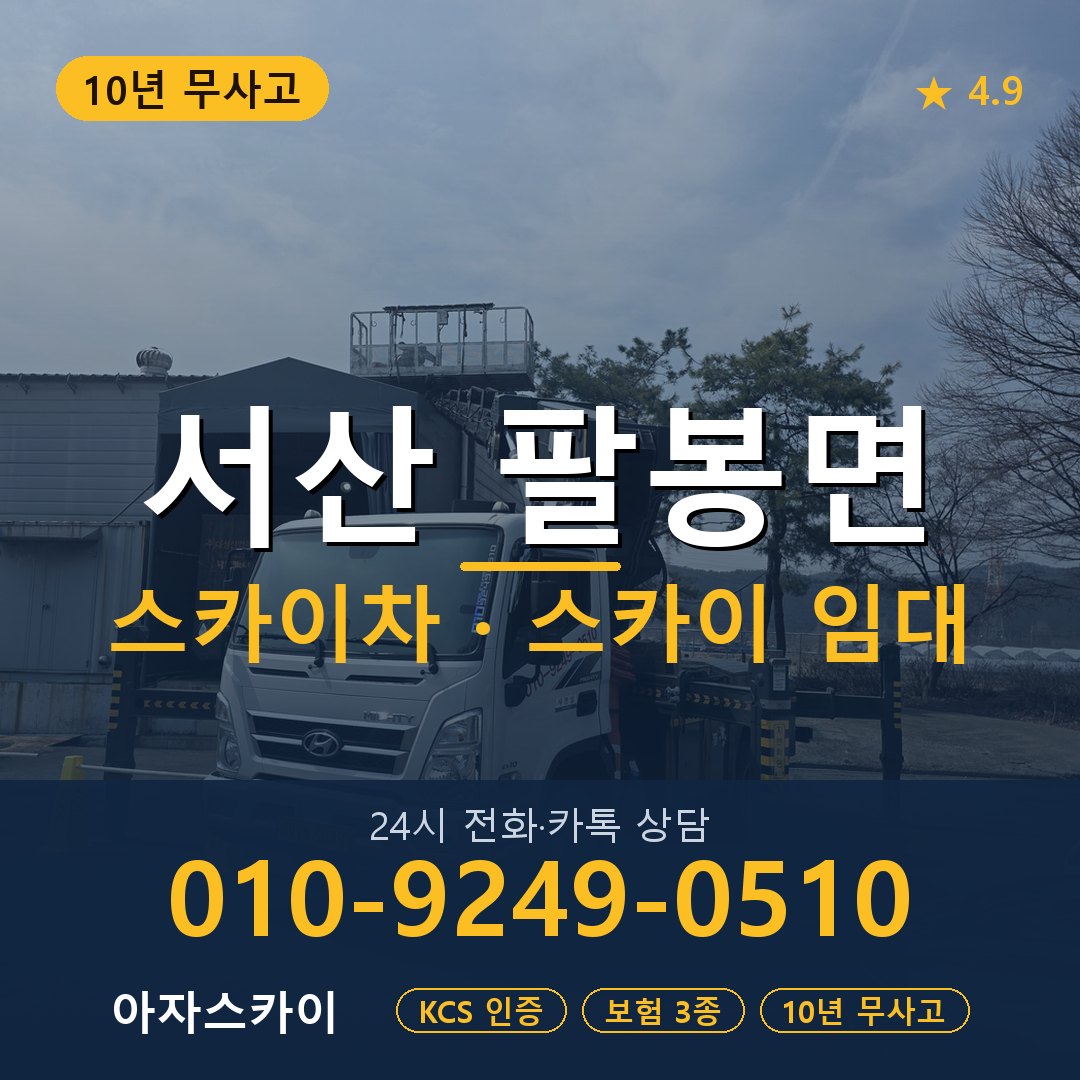 서산 팔봉면 스카이차 스카이 임대 아자스카이
