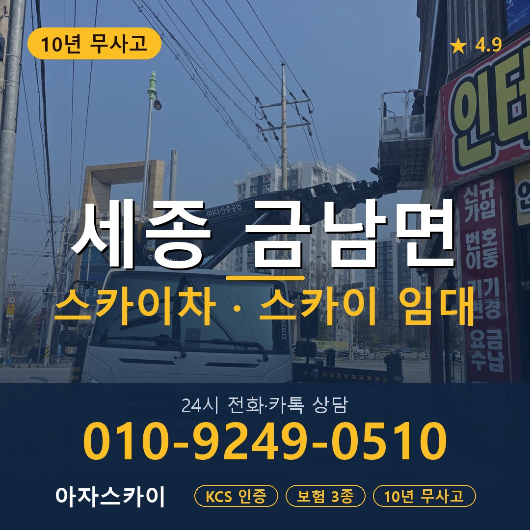 세종 금남면 스카이차 스카이 임대 아자스카이