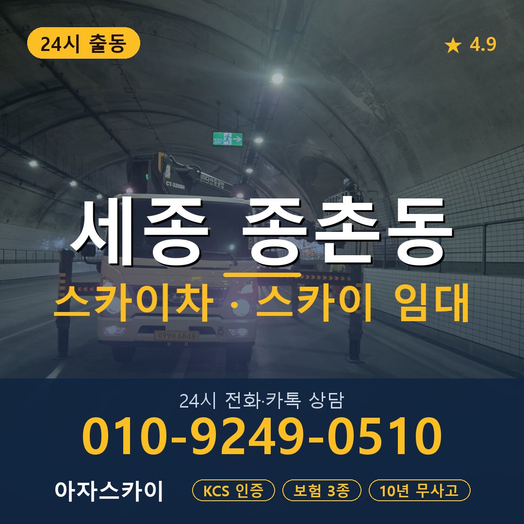 세종 종촌동 스카이차 스카이 임대 아자스카이