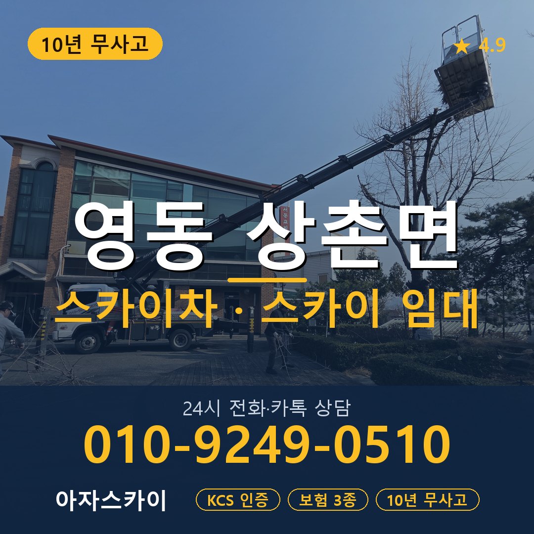 영동 상촌면 스카이차 스카이 임대 아자스카이