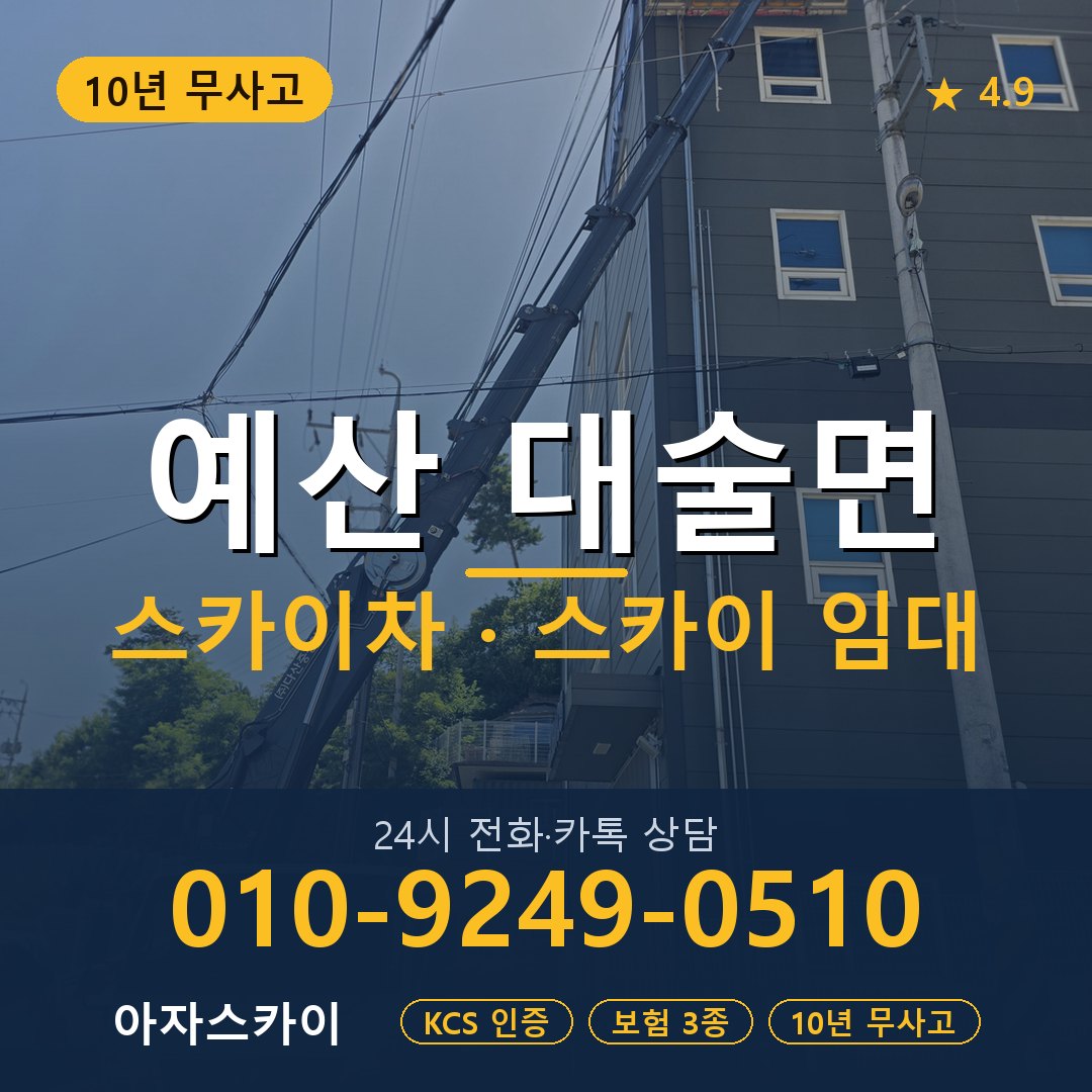 예산 대술면 스카이차 스카이 임대 아자스카이