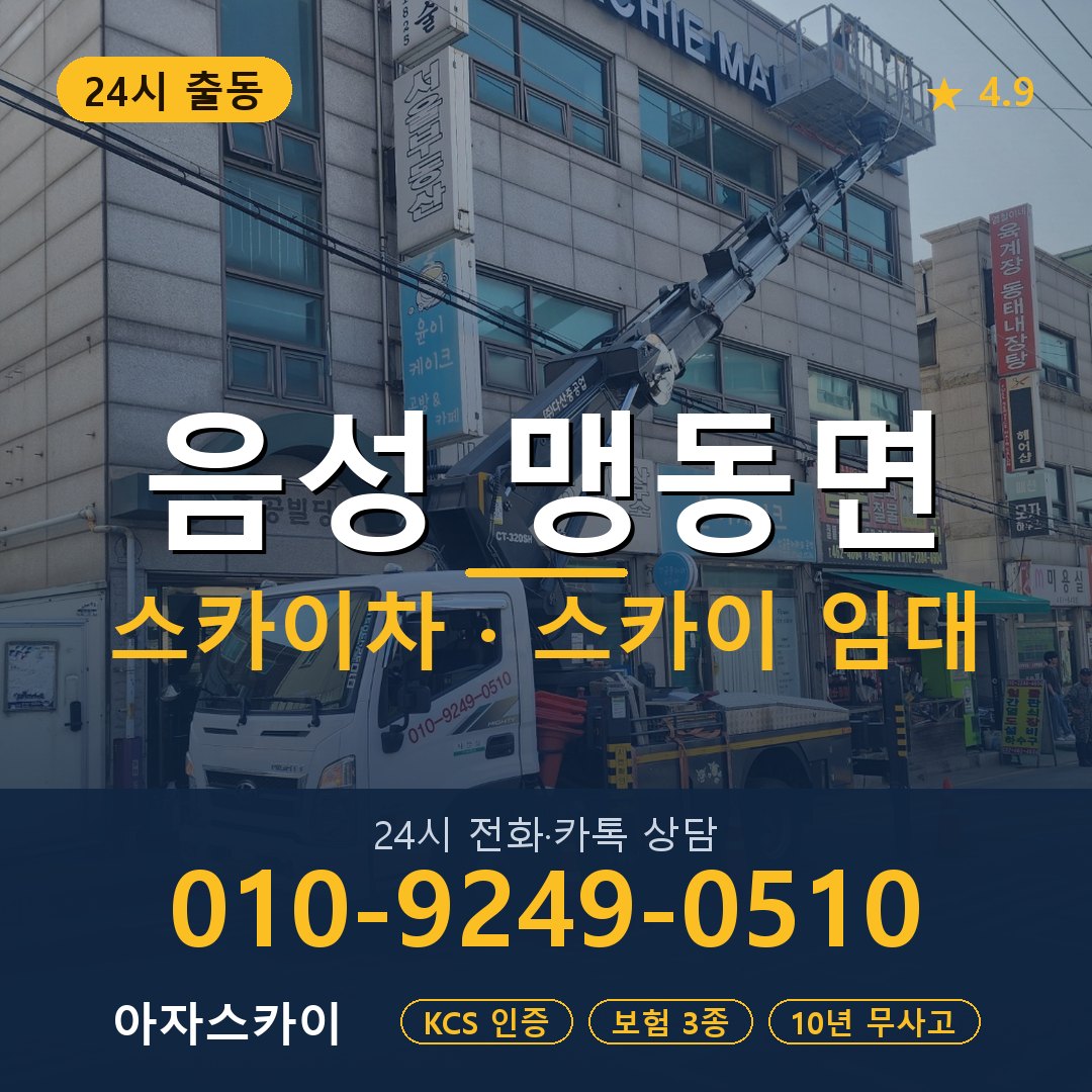 음성 맹동면 스카이차 스카이 임대 아자스카이