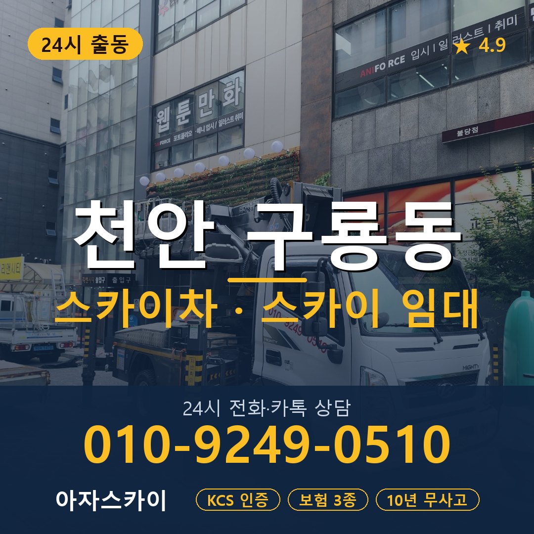 천안 구룡동 스카이차 스카이 임대 아자스카이
