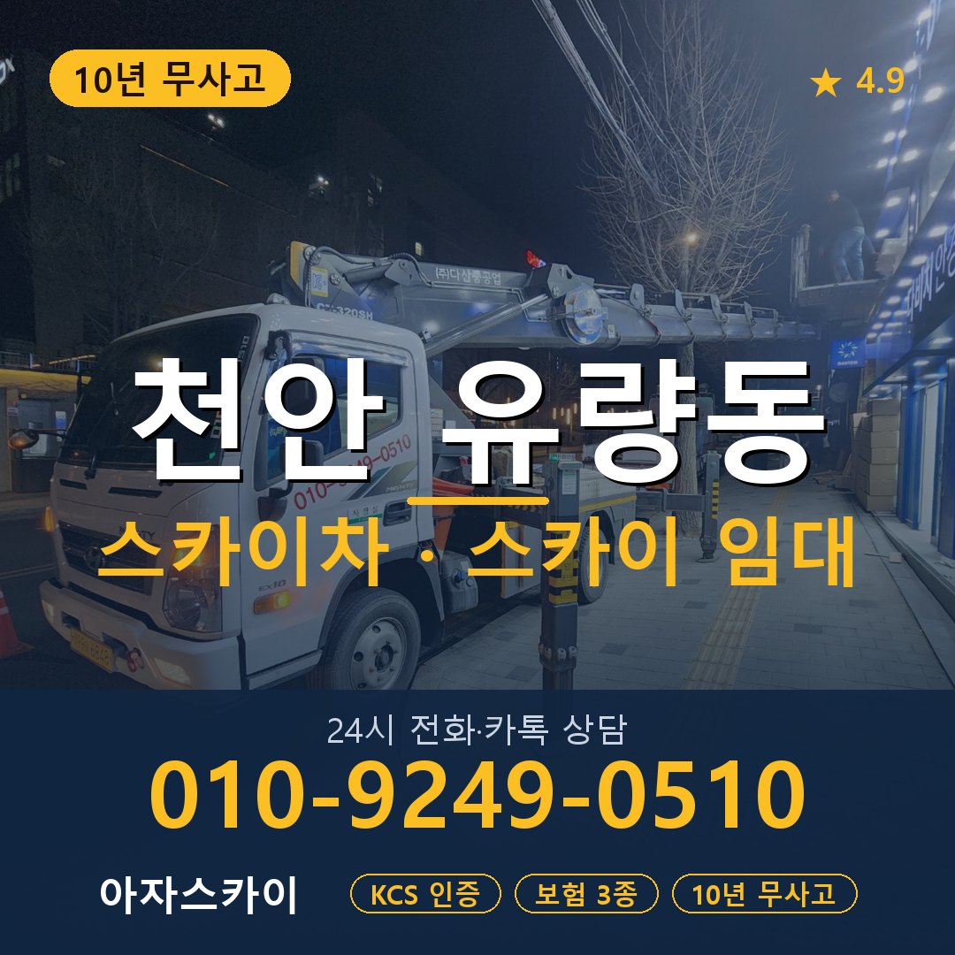 천안 유량동 스카이차 스카이 임대 아자스카이