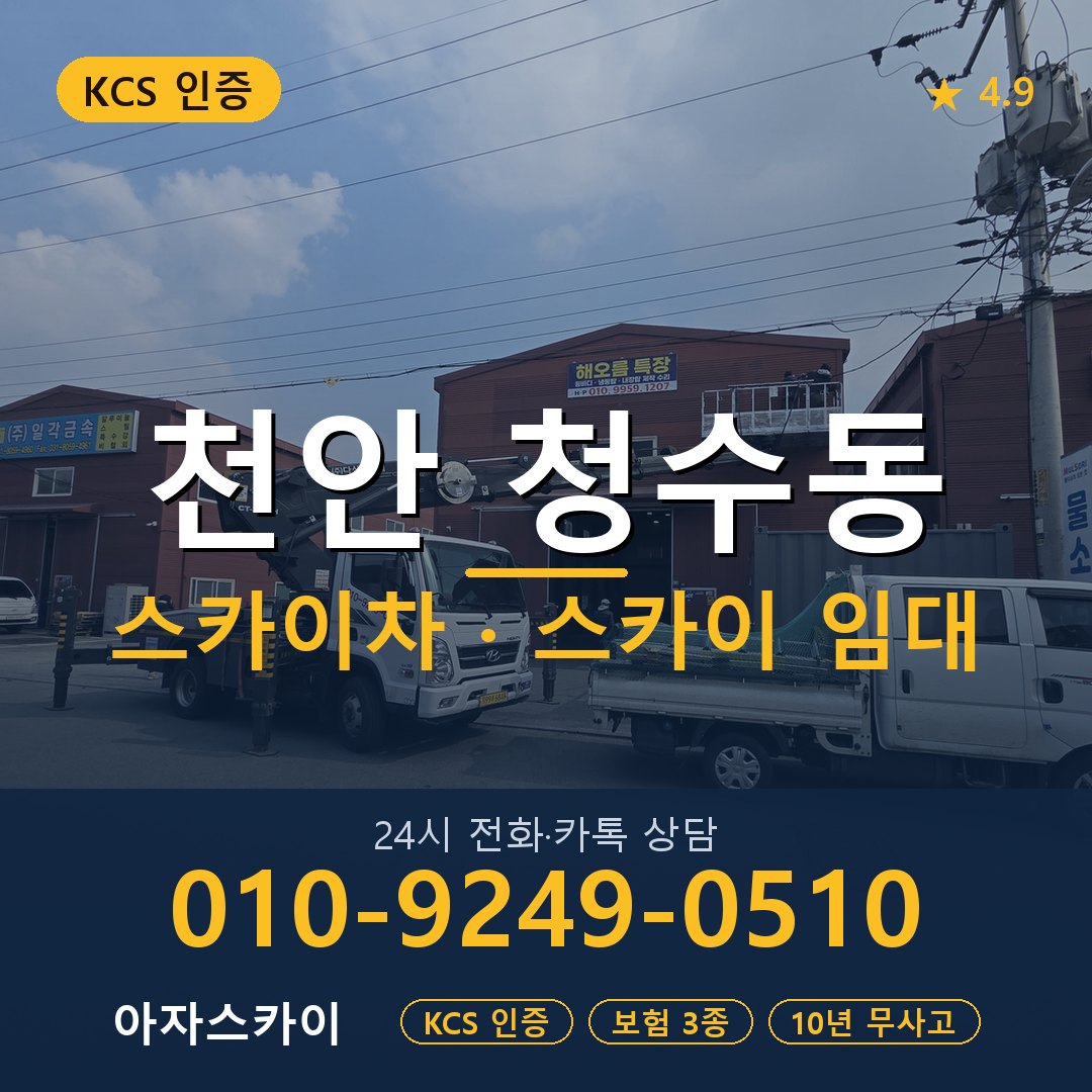 천안 청수동 스카이차 스카이 임대 아자스카이