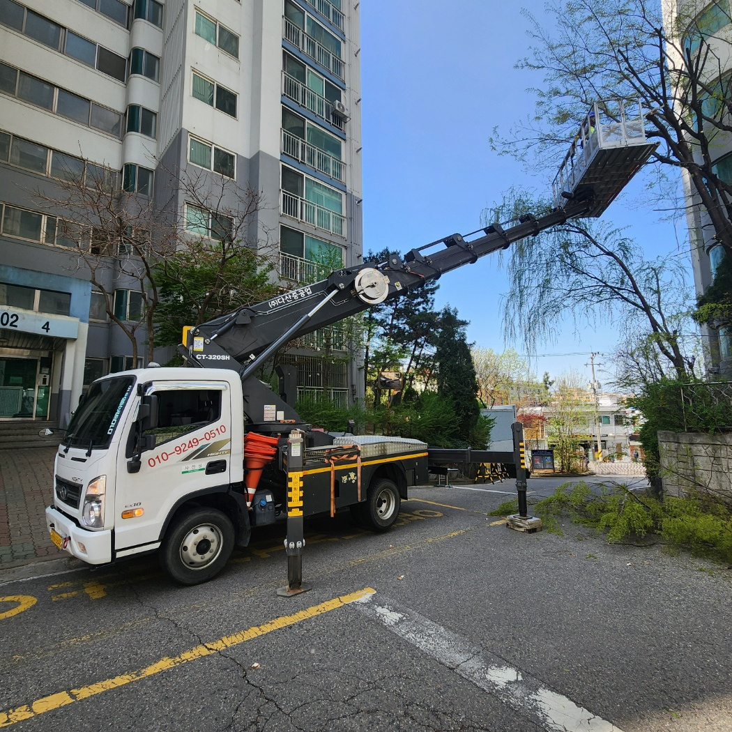 논산 CCTV 설치 스카이차 작업