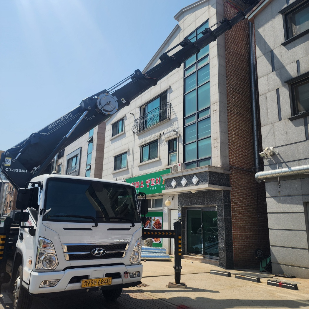 서천 간판 LED 스카이차 작업