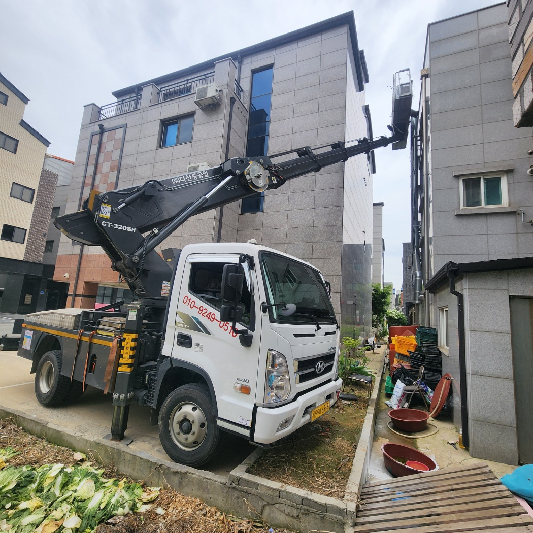서산 읍내동 간판 LED 스카이차 작업