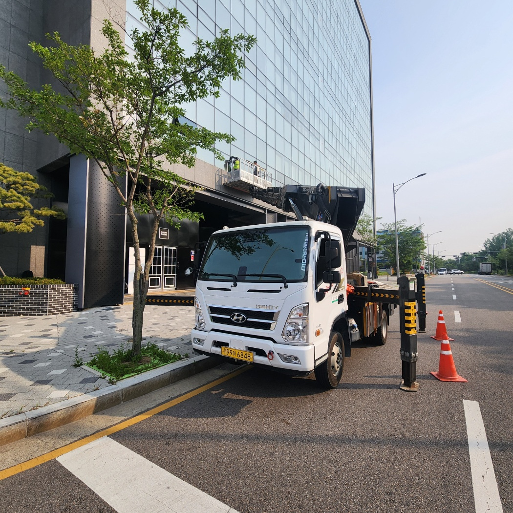증평 자재 양중 스카이차 작업