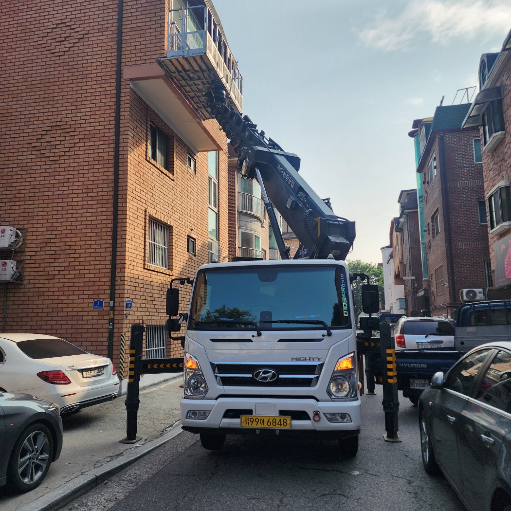 부여 간판 LED 스카이차 작업