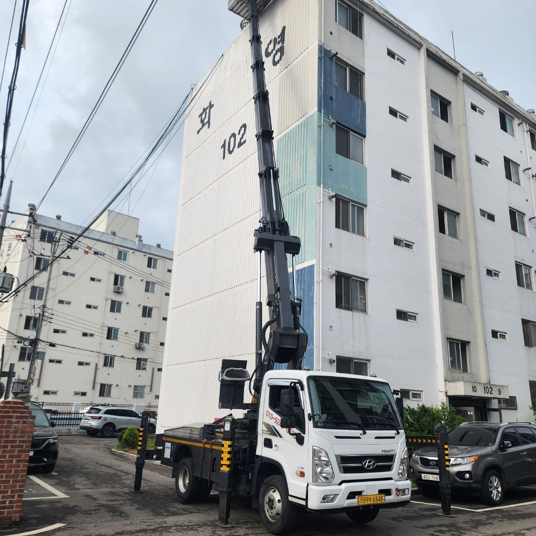 보령 청소면 간판 LED 스카이차 작업