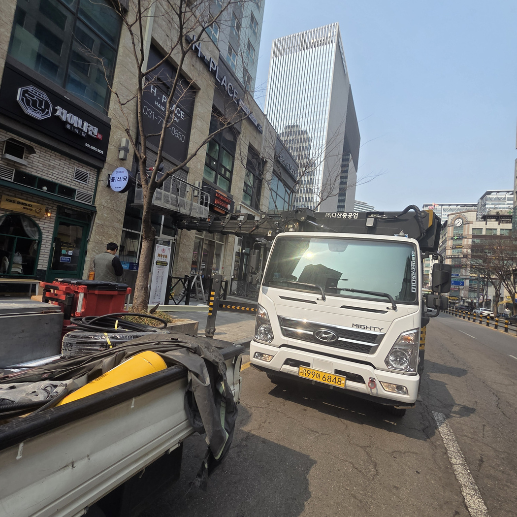 논산 간판 LED 스카이차 작업